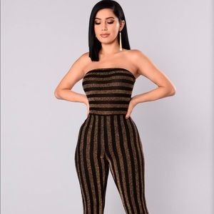 💝NWT Fashion Nova Striped Jumpsuit